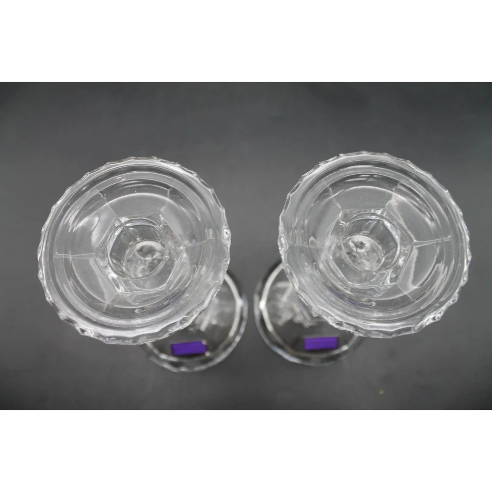 Marquis by Waterford Crystal Candlesticks Set of 2 Pillar Candle Holders w Box